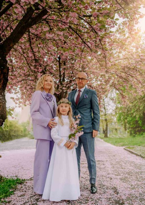 Komunia swieta sesja w kwiatach rybnik